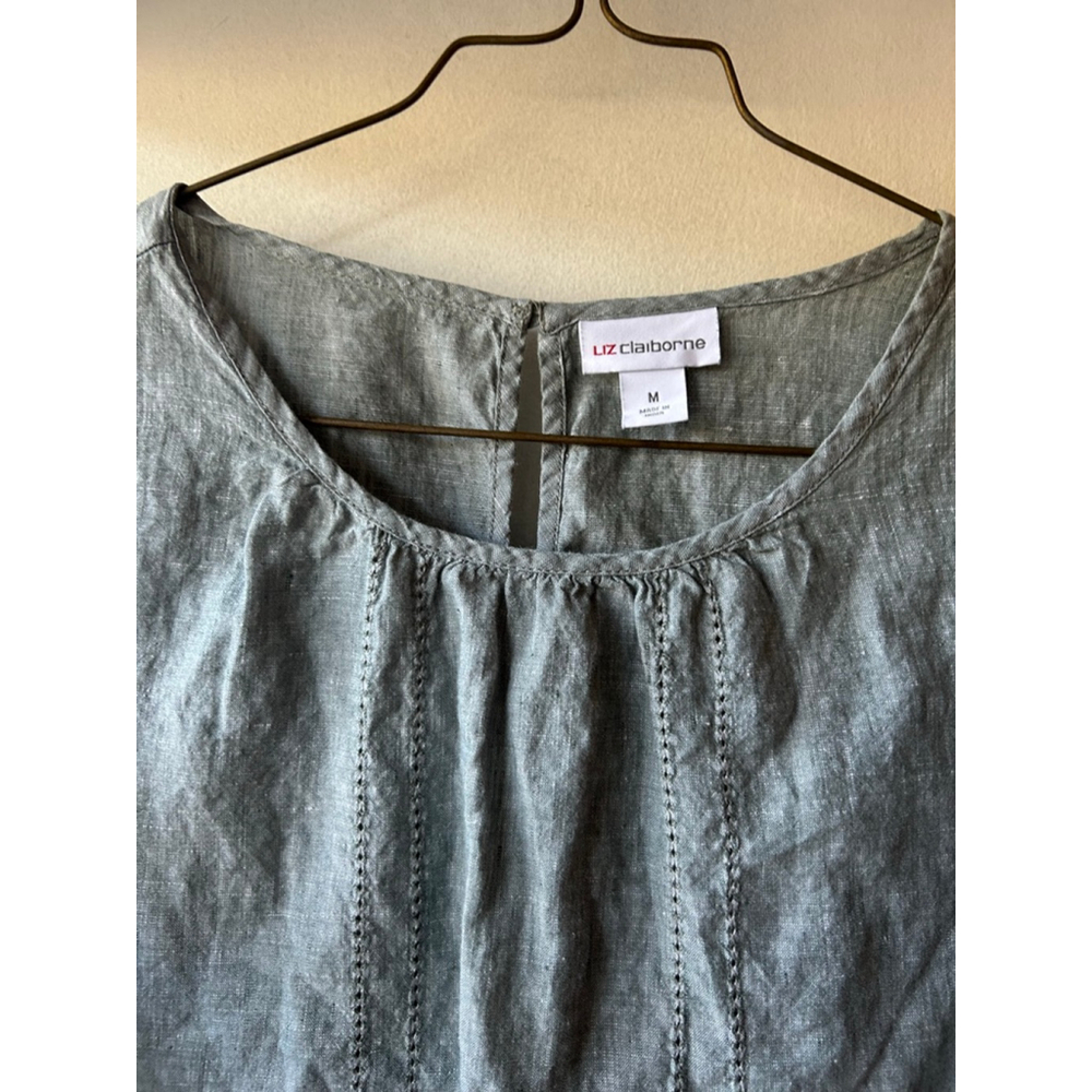 Women's Liz Claiborne Top Size M Green - Picture 3 of 5